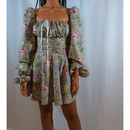 Floral Corset Dress -fairy Inspired Handmade custom Dress perfect for Ren Fair season and summer