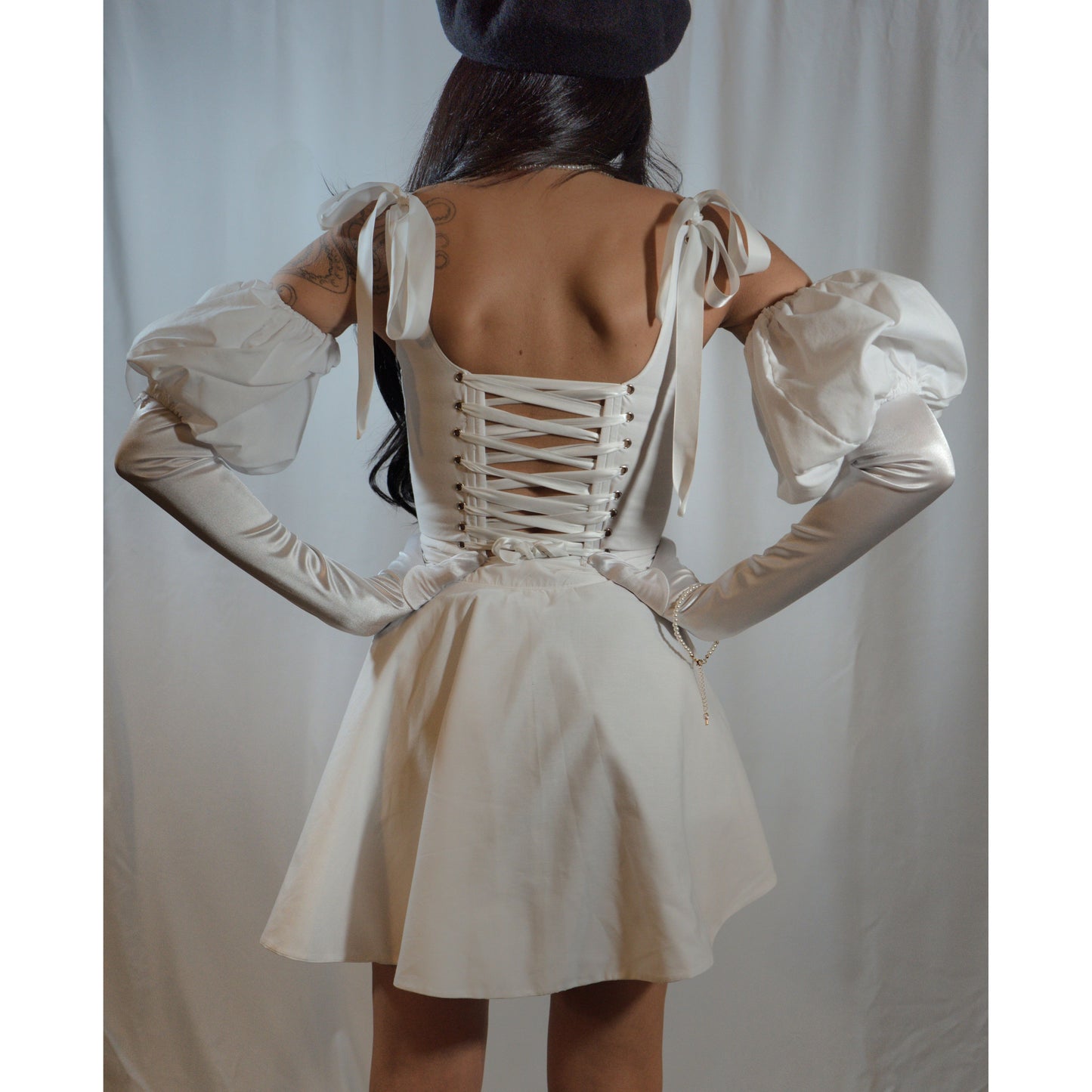 The Aurora Set – White Bridal Corset & Skirt | Handmade Wedding Outfit