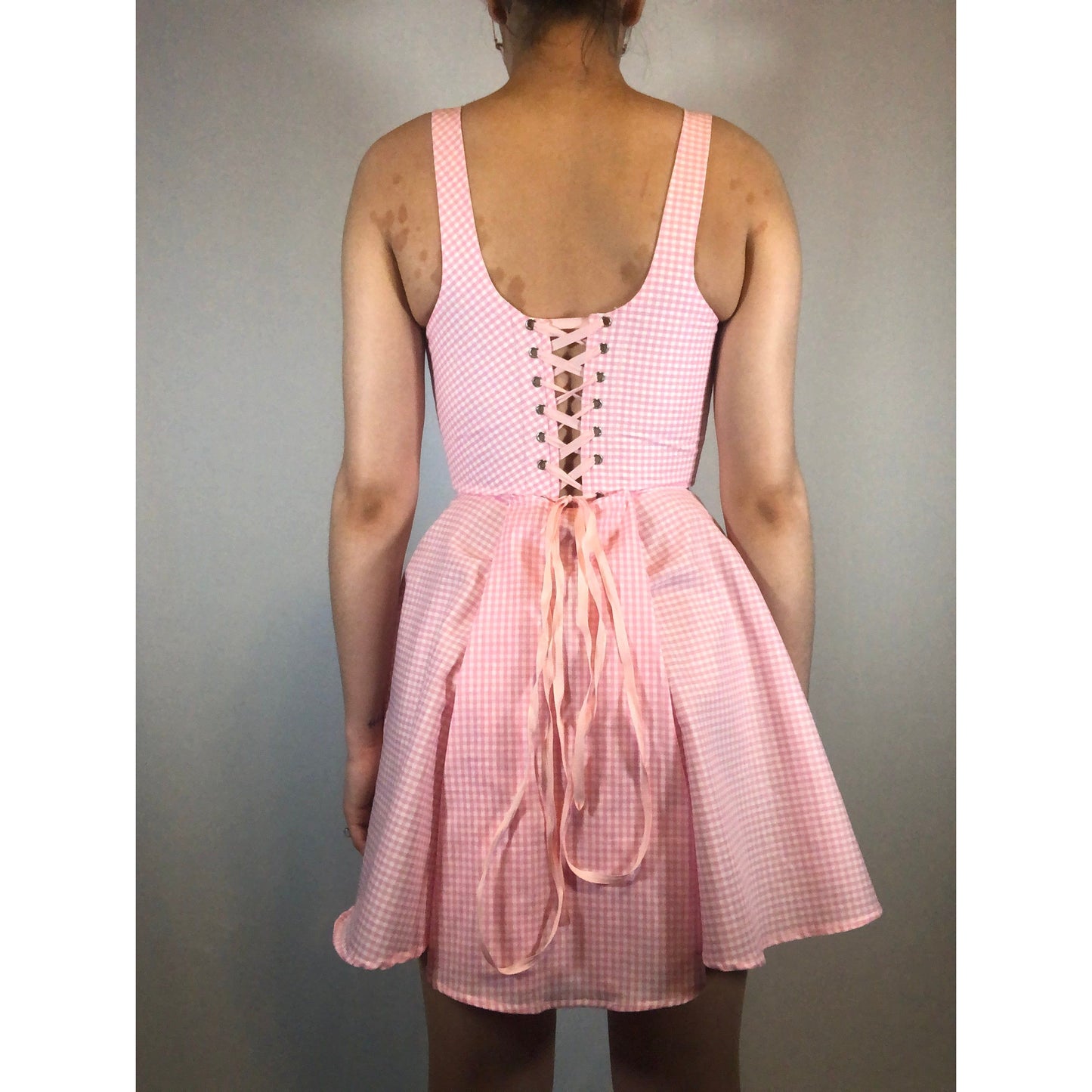 Pink GingHam Corset Dress