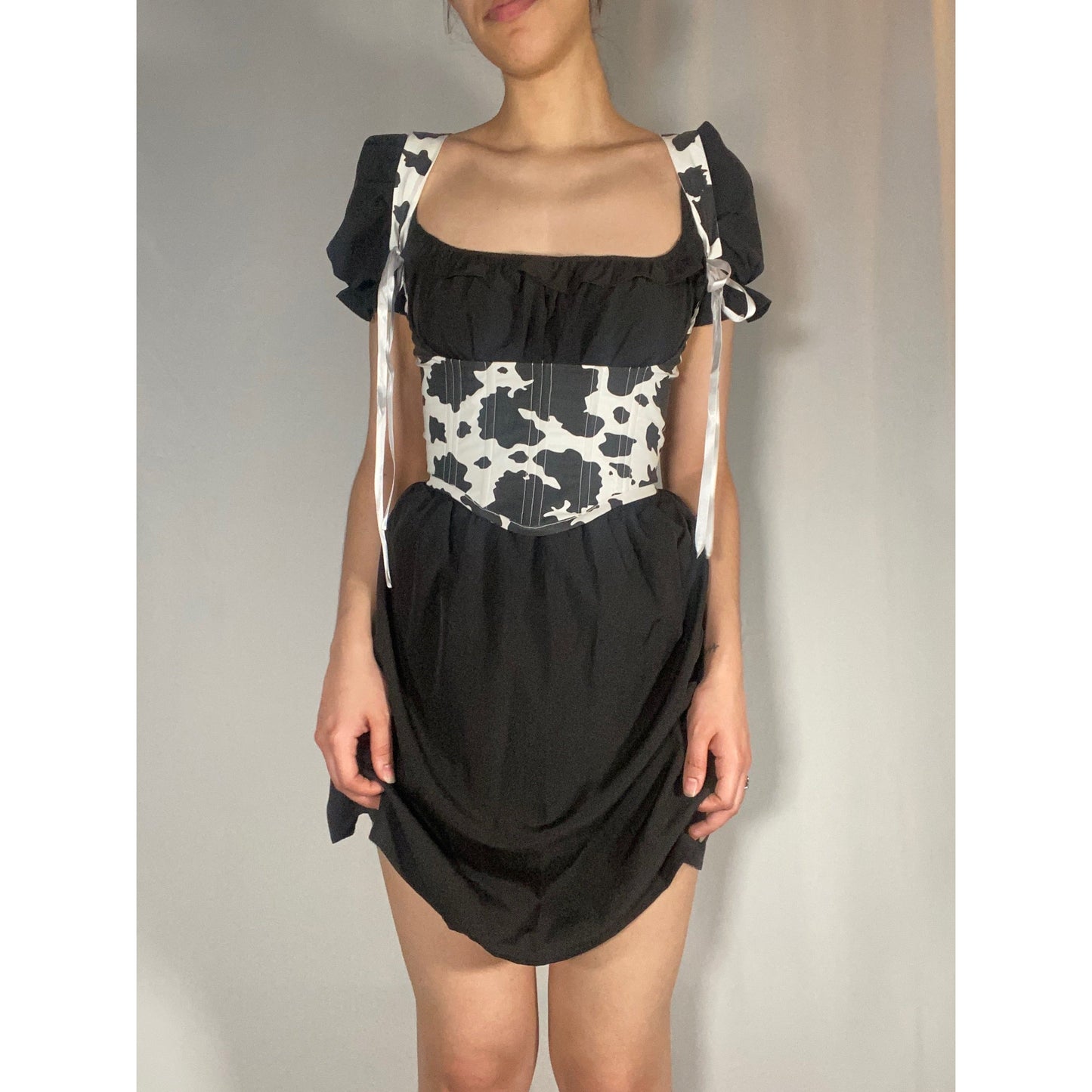 Cow Print Corset Belt