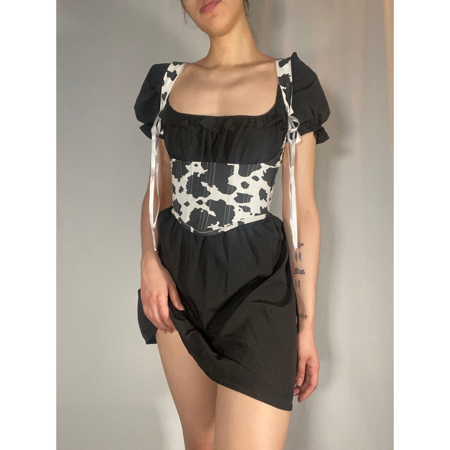 Cow Print Corset Belt